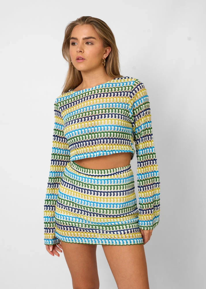 Damen Crop-Top Minirock Set Sommer