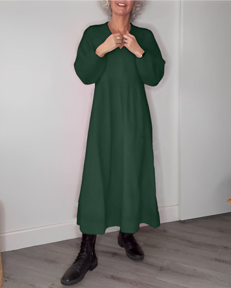 Elegantes Abendkleid V-Ausschnitt Langärmlig