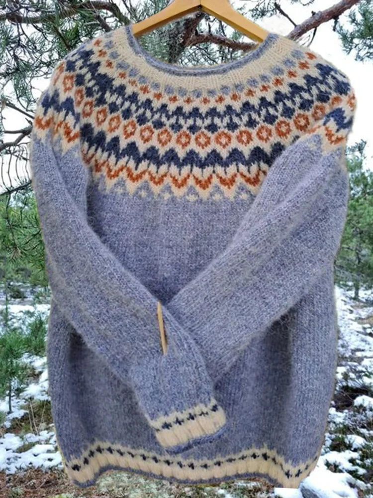 Kuschelpullover Rundhals Weich Gemütlich - IdealeKleiden