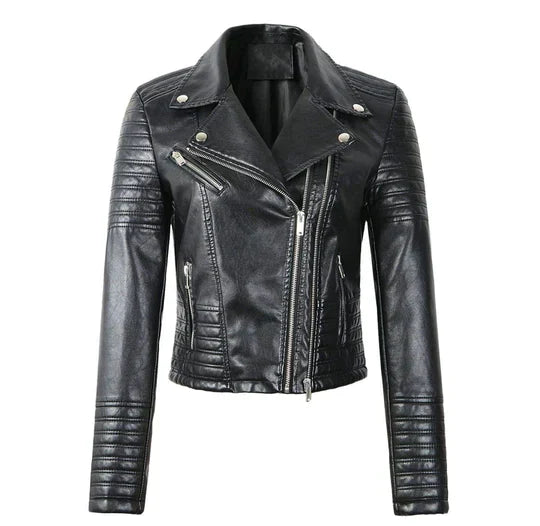 Elegante Damen Lederjacke Premium Qualität - IdealeKleiden