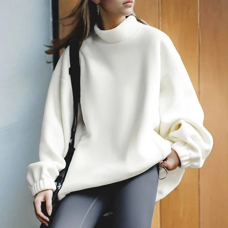 Große Oversize Pullover Stehkragen - IdealeKleiden