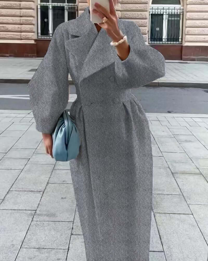 Elegante Damenmantel Lange Ärmel Winterstil