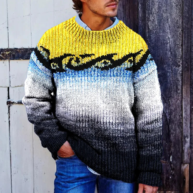 Surfpullover Rundhals Farbverlauf Trendy - IdealeKleiden