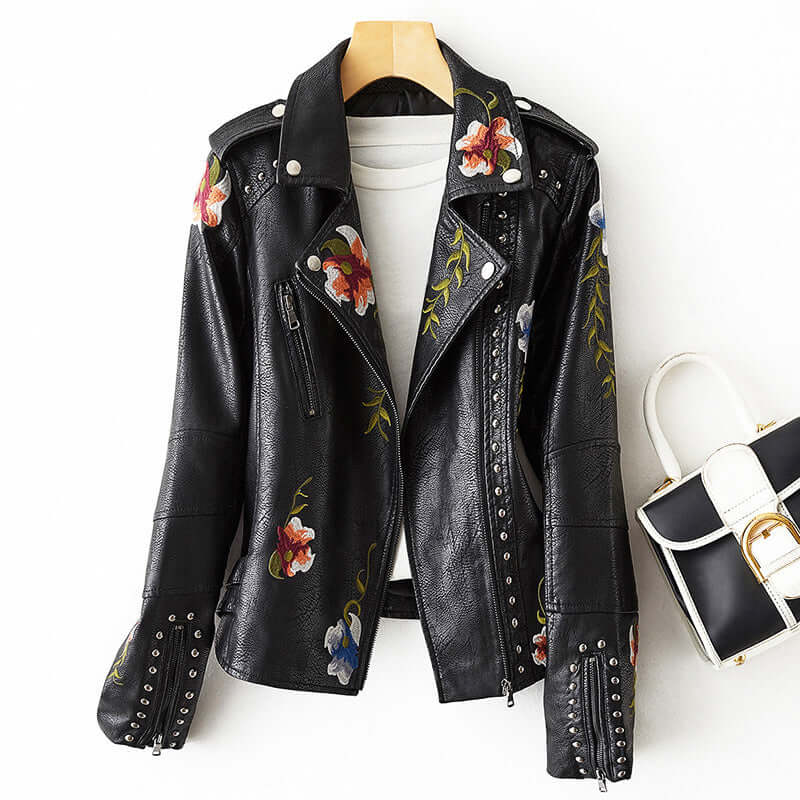 Damen Retro Blumen Jacke Chic Stil