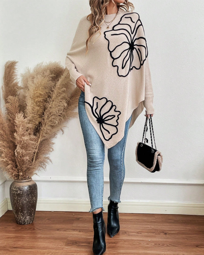 Kuschelige Sweatjacke Fledermaus Ärmel