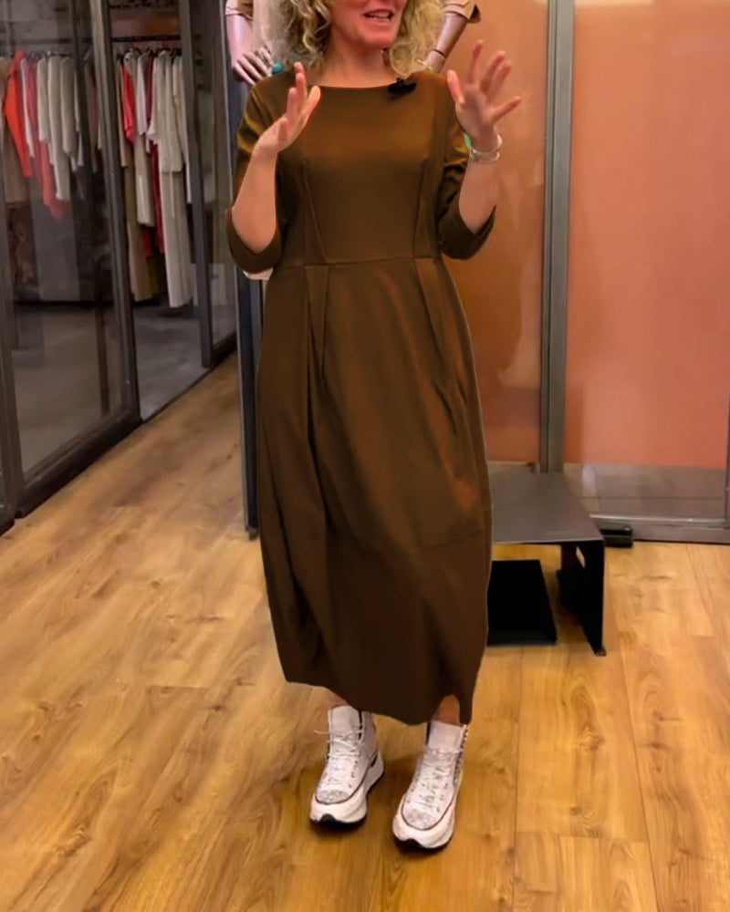 Elegantes Kleid Rundhals 2/3 Ärmel