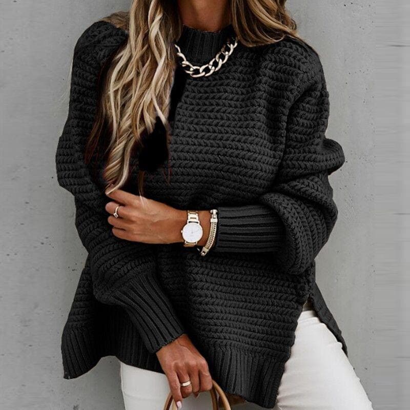 Große Strickpullover Damen Weich Warm Oversized