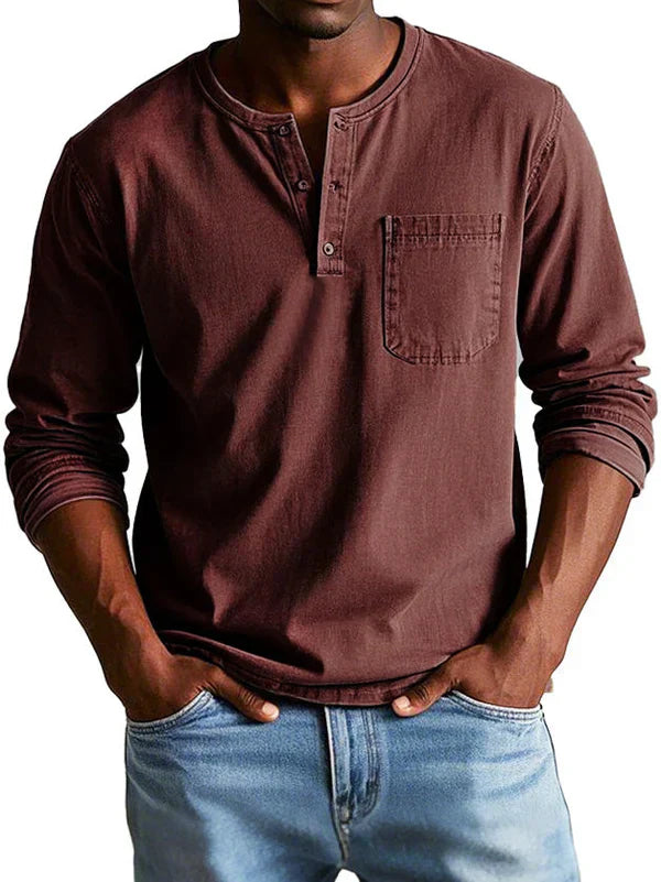 Herren Langarmshirt Casual Style