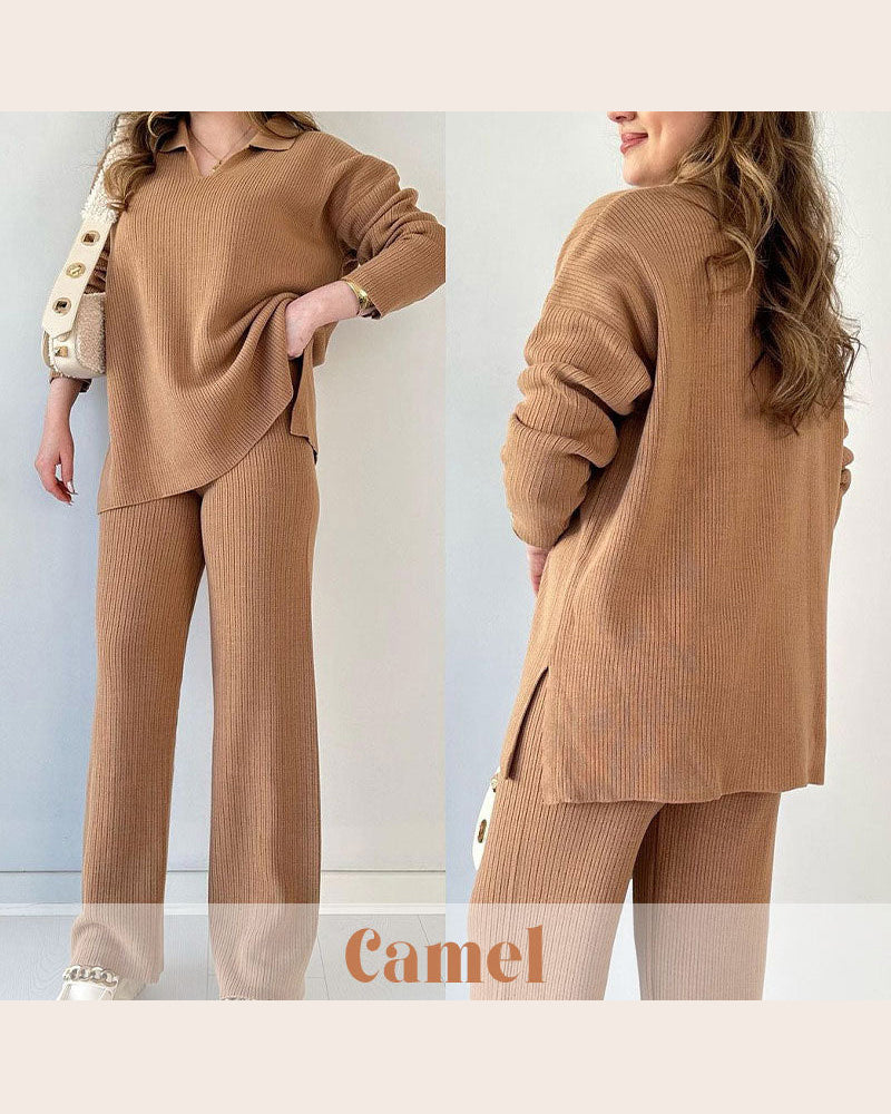 Einfaches Kleid Strick Optik