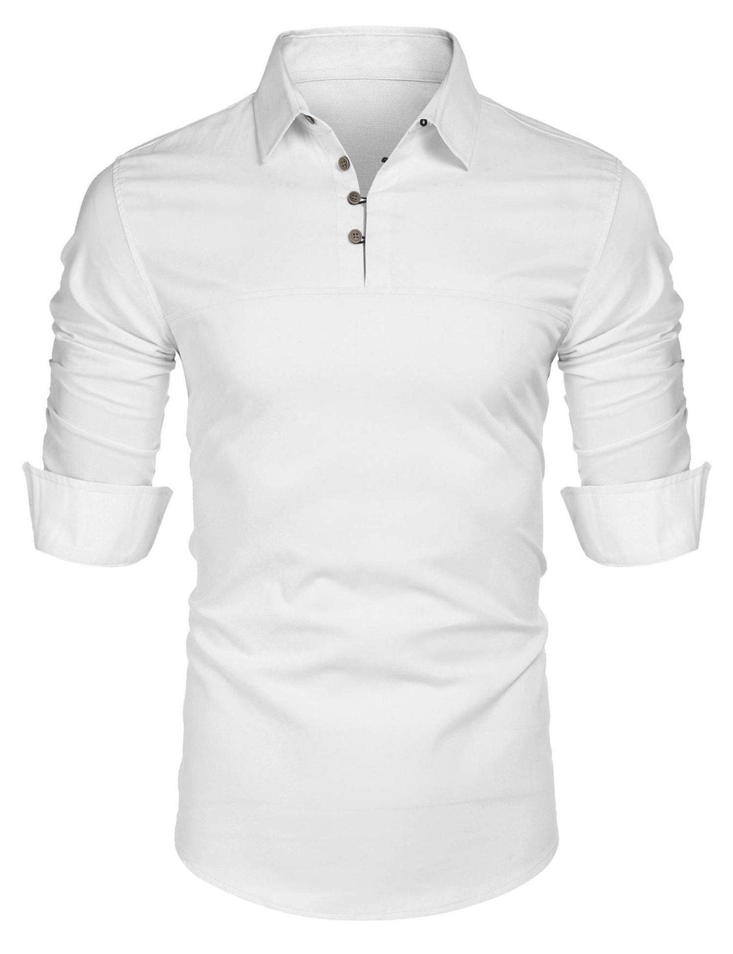 Elegantes Kleid Langärmlig Slim Fit Baumwolle Stehkragen