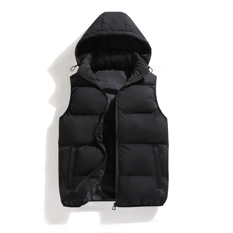 Herren Weste Warm Kapuze Modern