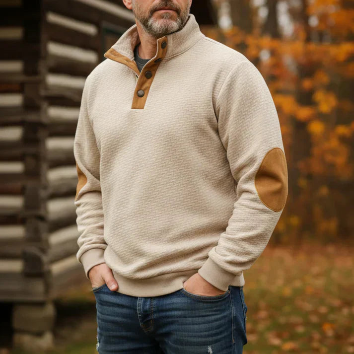 Rune - Lässiges Sweatshirt mit Stehkragen und Nieten