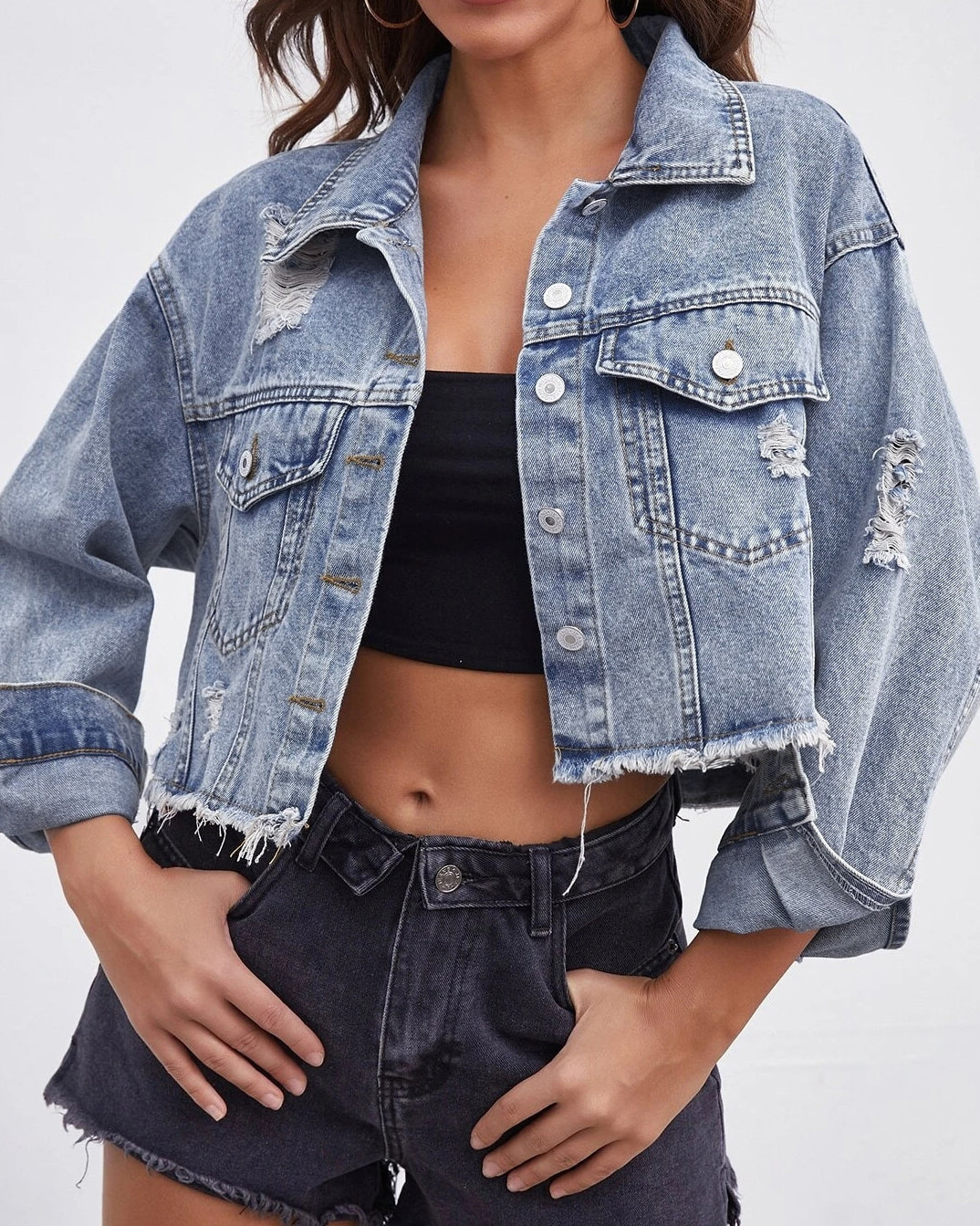 Moderne Denim Jacke Damen
