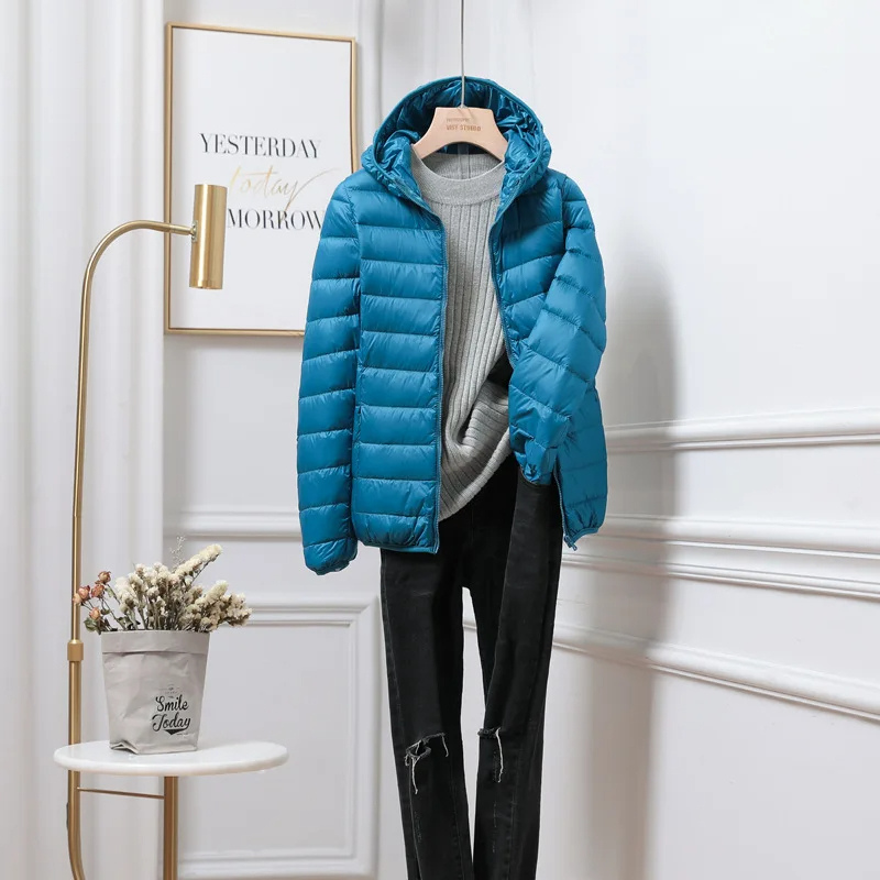 Warme Pufferjacke Kapuze Leicht