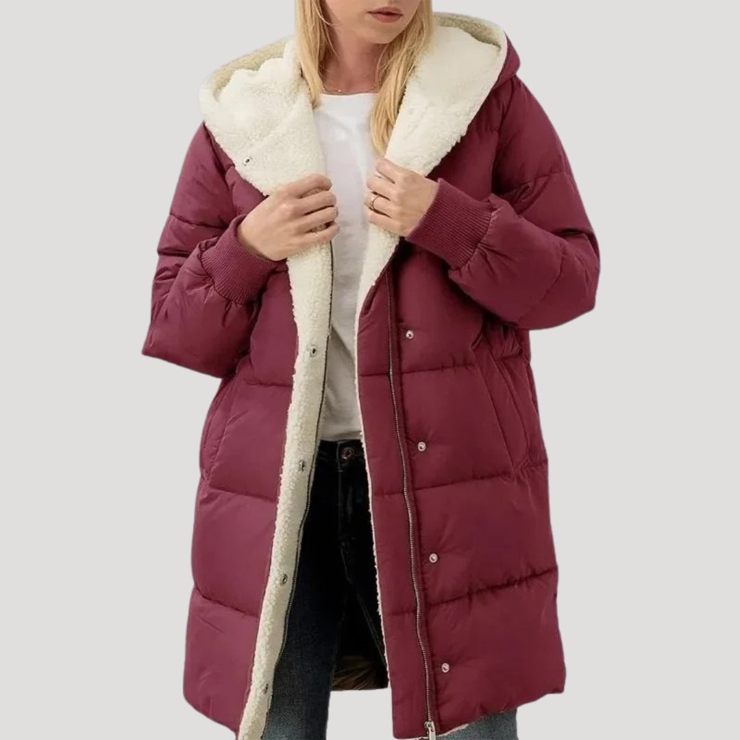 Wintersteppmantel Damen Kapuze Warm