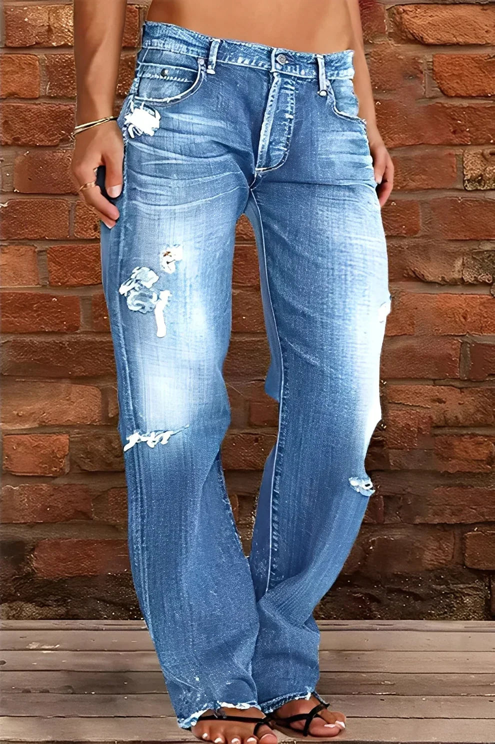 Damen Jeans Klassisch Niedriger Bund