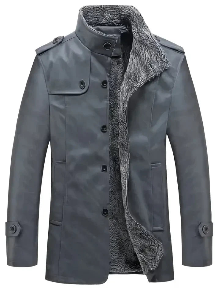Herren Lederjacke Warm Fleece Innenfutter