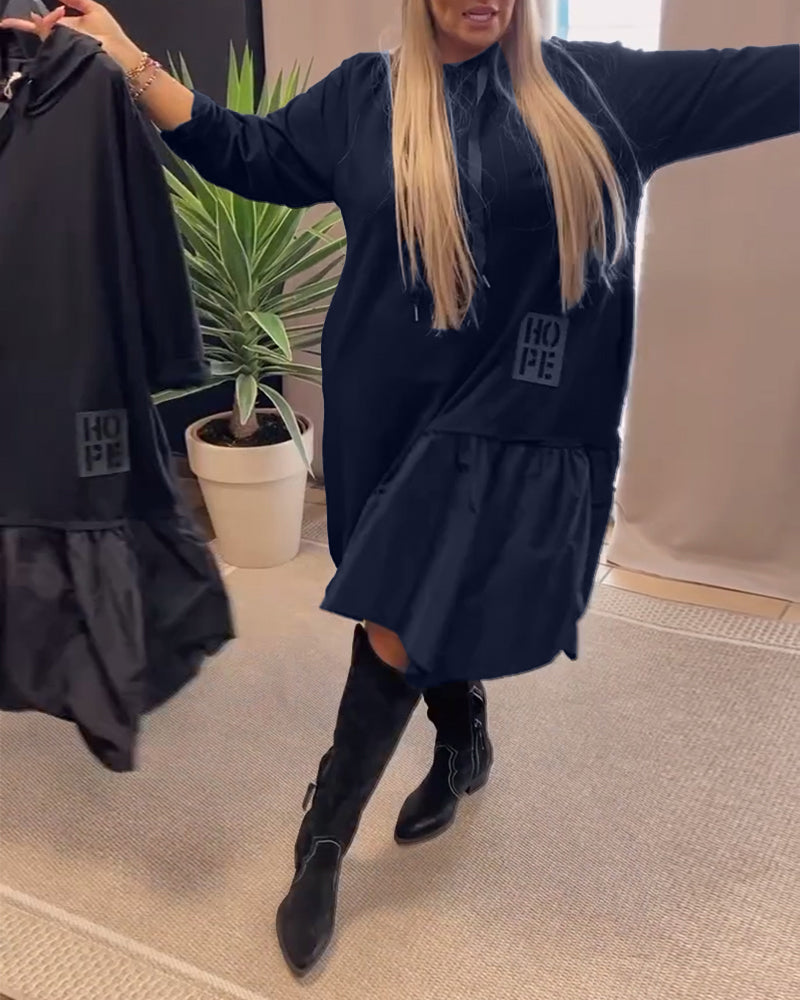 Kapuzenkleid Langärmlig Damen