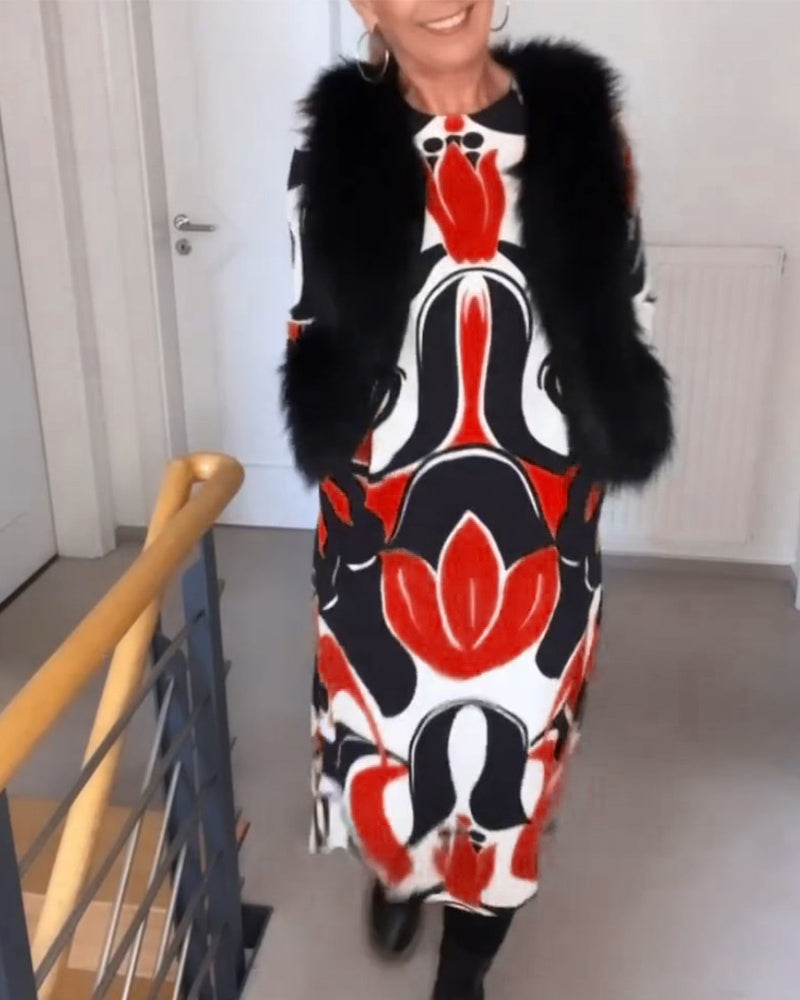 Elegantes Rundhals Sommerkleid