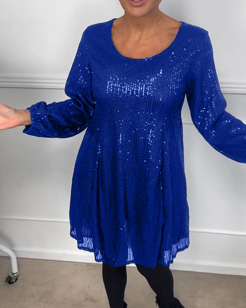 Elegante Abendkleid Pailletten A-Linie