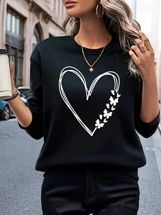 Herz Pullover Damen Mode - IdealeKleiden