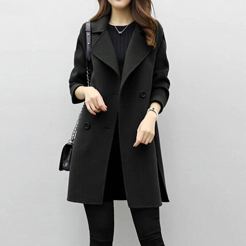 Mantel Damen Modern Doppelreihen Knopf