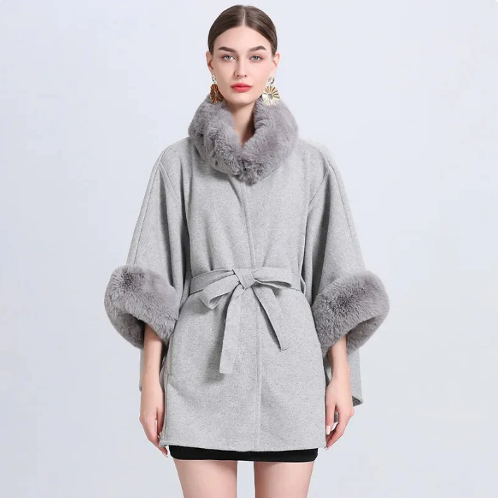 Winter-Mantel Cape Damen Elegant