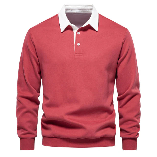 Herren Polo Shirt Langarm Elegant Klassisch