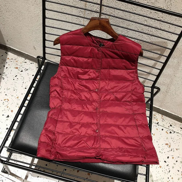 Damen Steppweste Warm Und Elegant