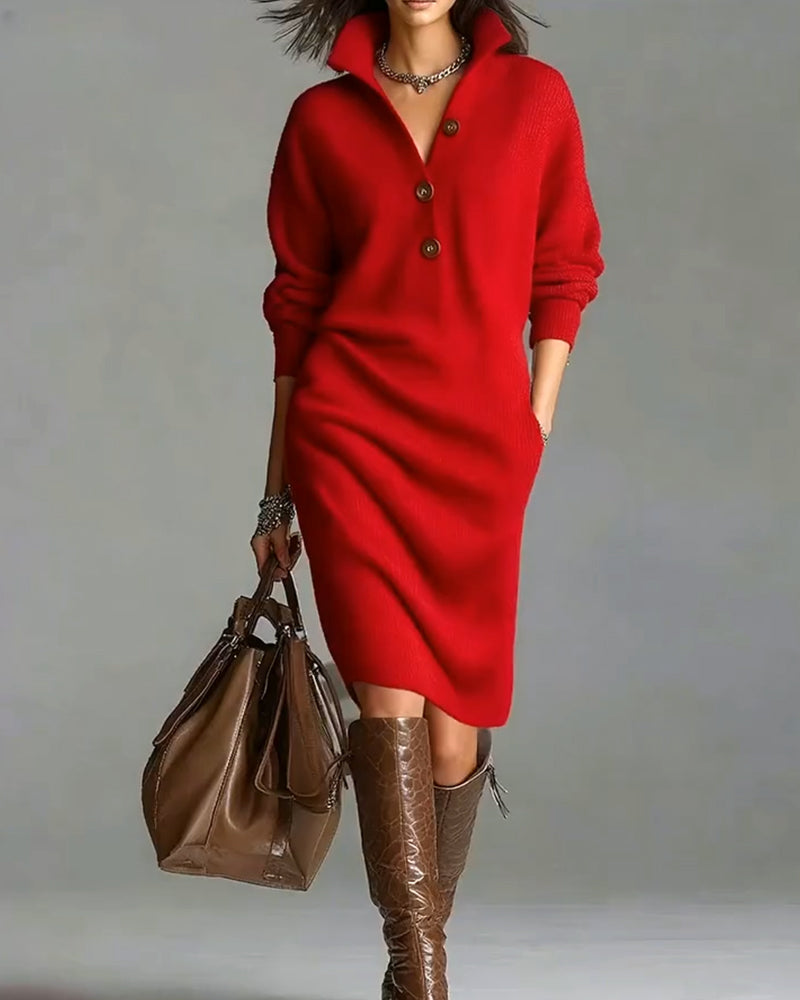 Elegante Damenkleidung - Lässig Einfarbig Herbst Winter