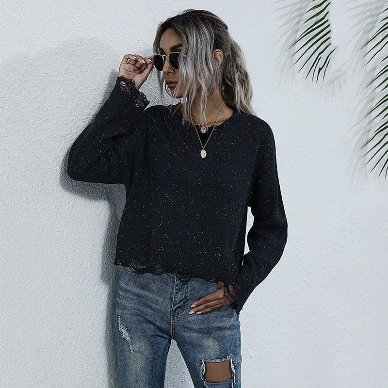 Damen Sweatshirt Trendy Glitzer Effekt - IdealeKleiden