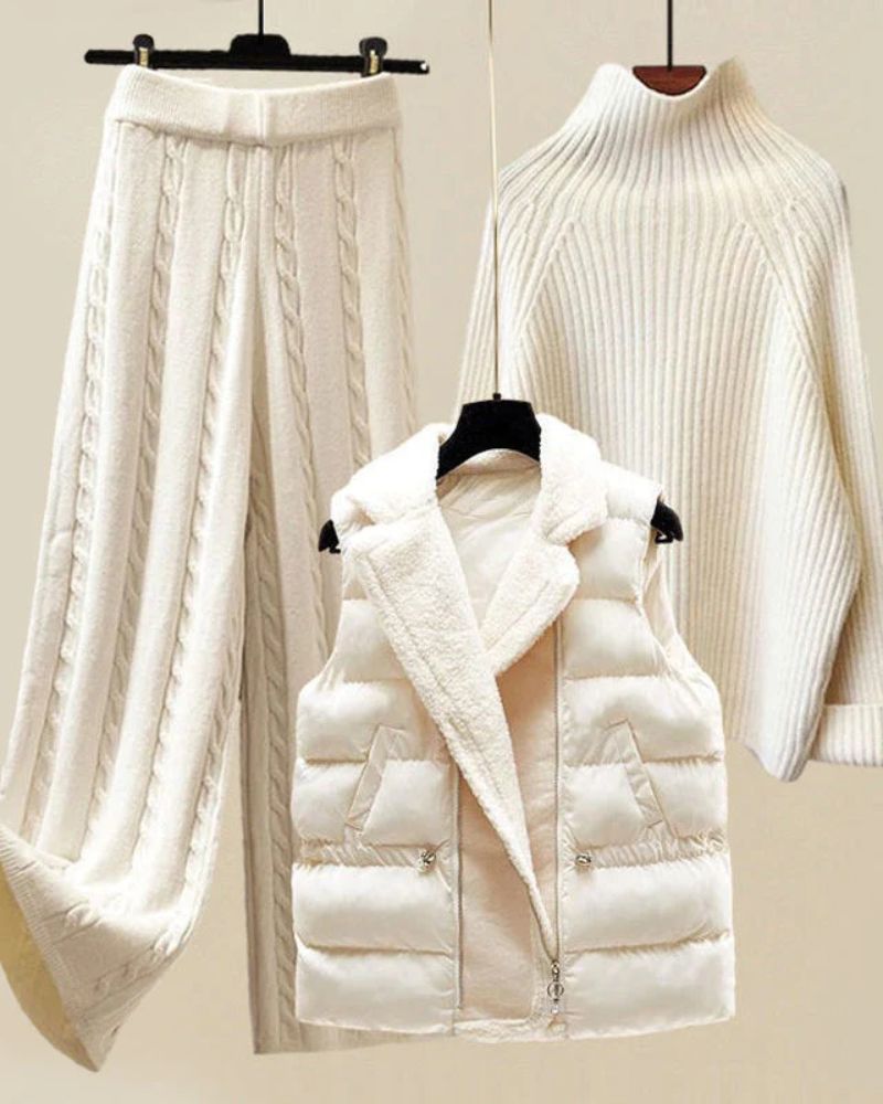 Bequeme Strickkleidung Set Gemütlich Warm - IdealeKleiden