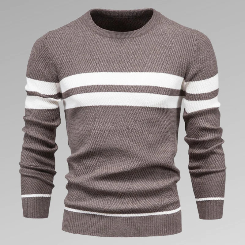 Herren Strickpullover Streifen Rundhals Modern