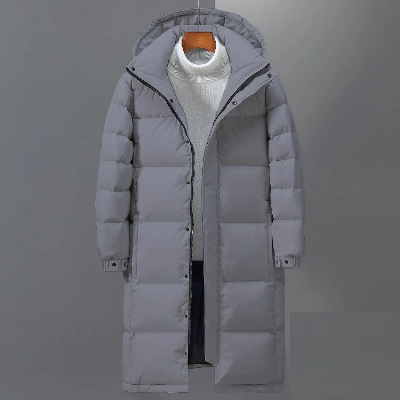 Herren Wintermantel Lang Kapuze Warm