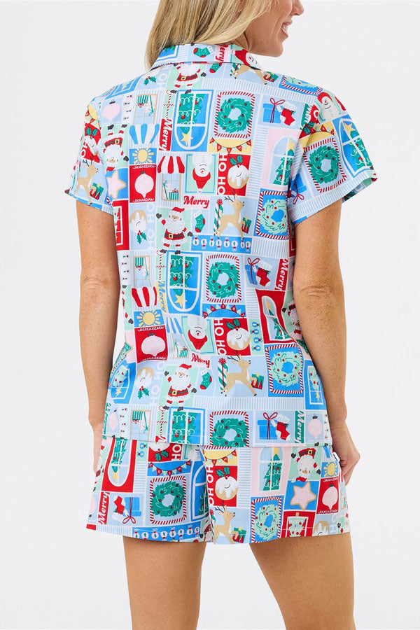 Weihnachtsshirt Frauen Kurzarm Süßes Motiv Set