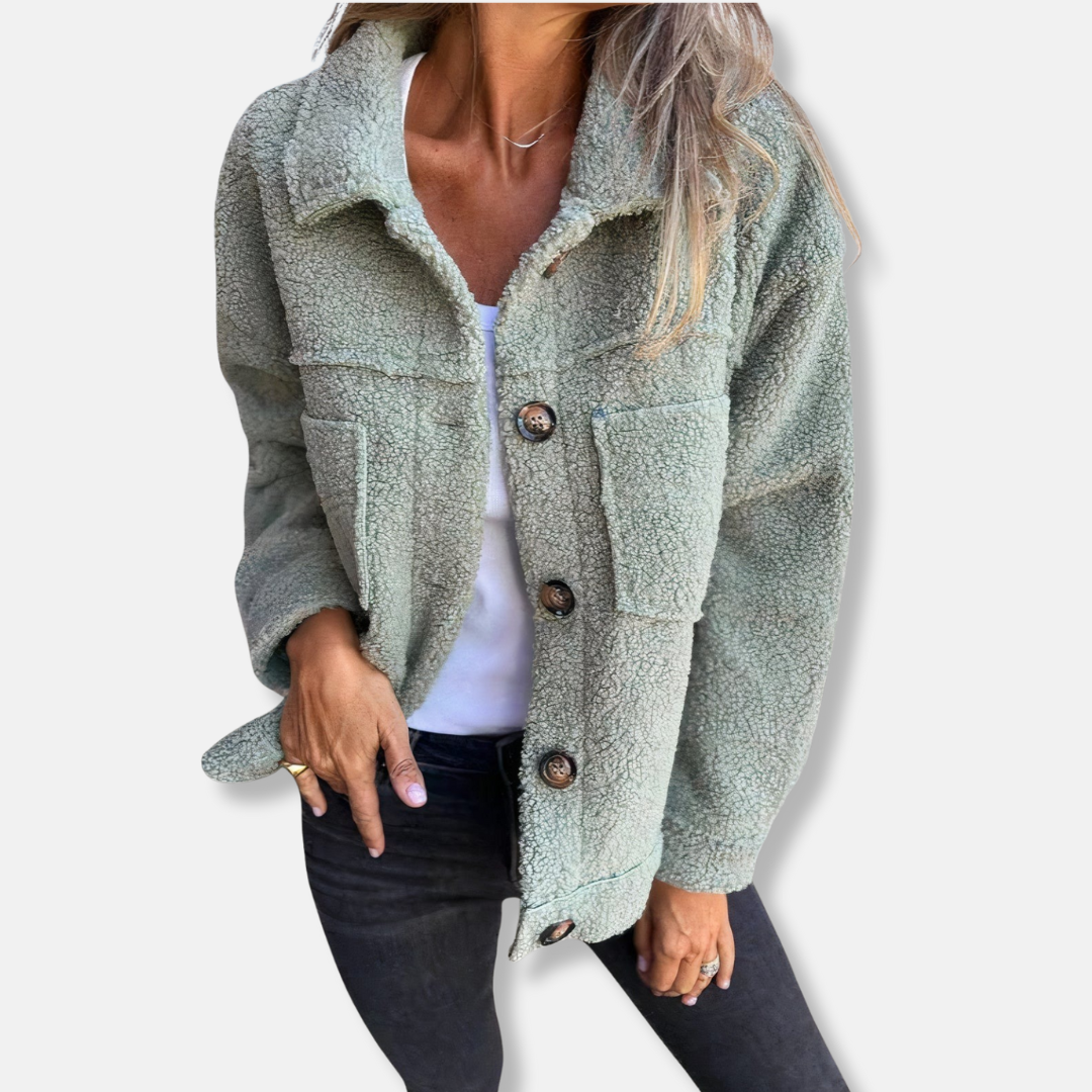 Weiche Sherpa-Jacke Flauschig Warme Passform