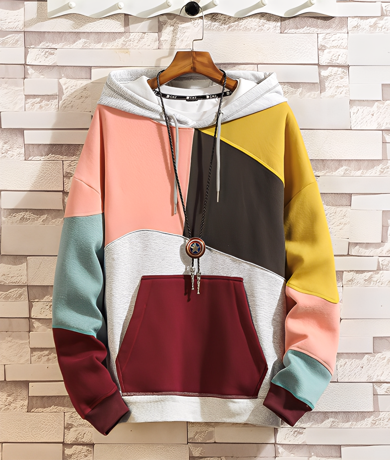 Farbenfrohe Hoodie Herren Casual