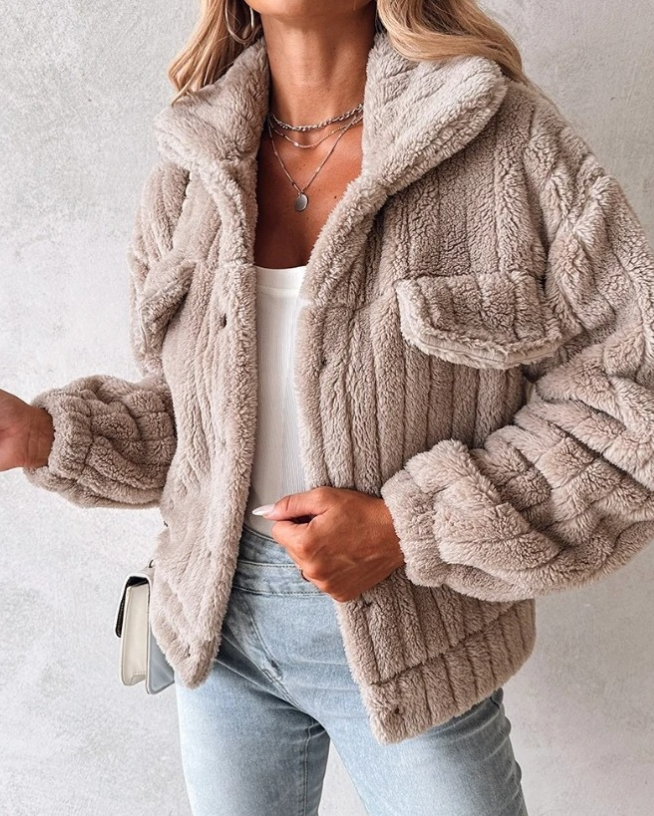 Kurze Damenjacke Warm Plüsch Winter
