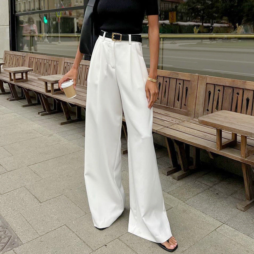 Weite Frauenhose Hochgeschnitten Elegant - IdealeKleiden