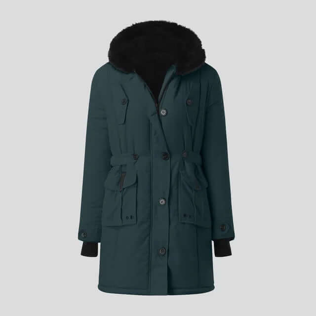 Damen Winterparka Luxus Kunstfell Mantel