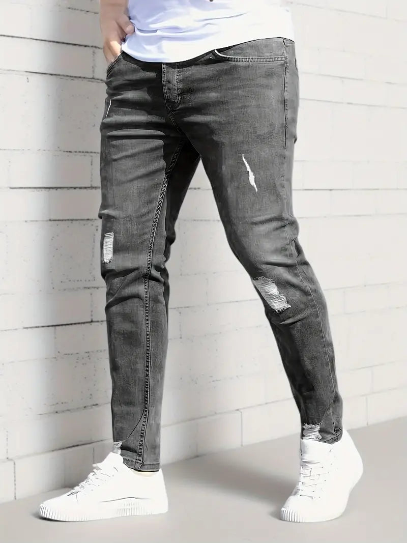 Röhrenjeans Frühjahr Trendy Risse Style