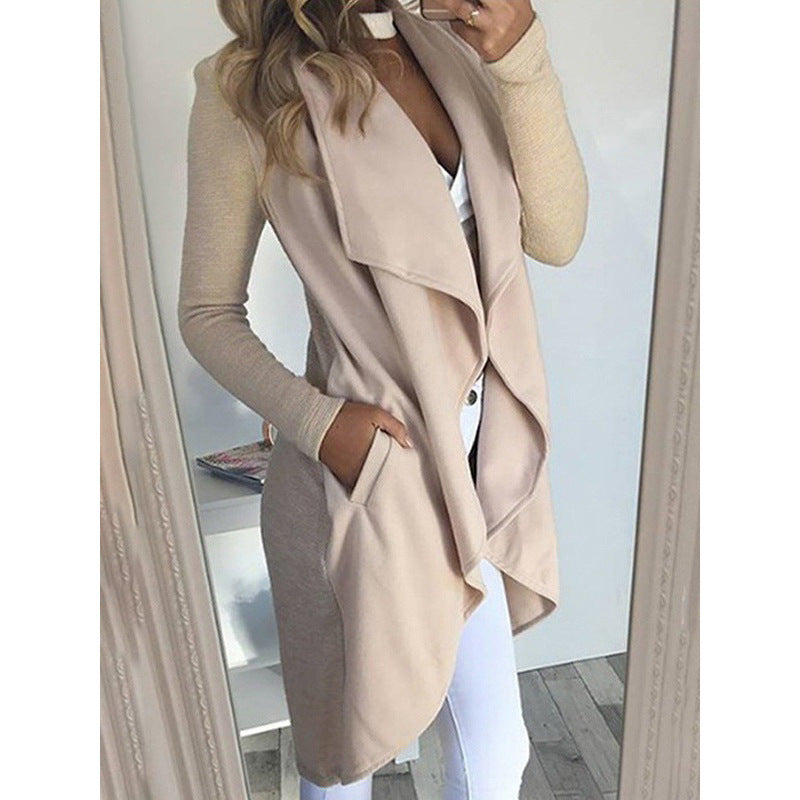 Slim Fit Windbreaker Jacke Einfarbig Lange