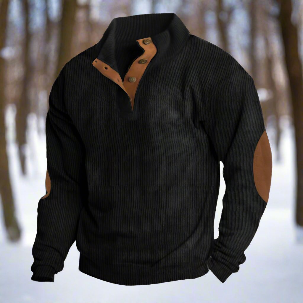 Stylischer Stehkragenpullover Wildleder Effekt