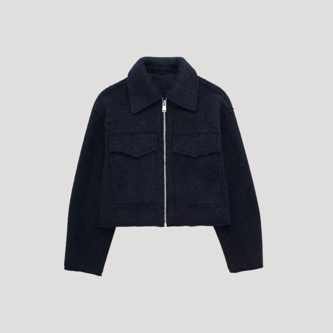 Damen Winterjacke Kurz Reißverschluss Vorne