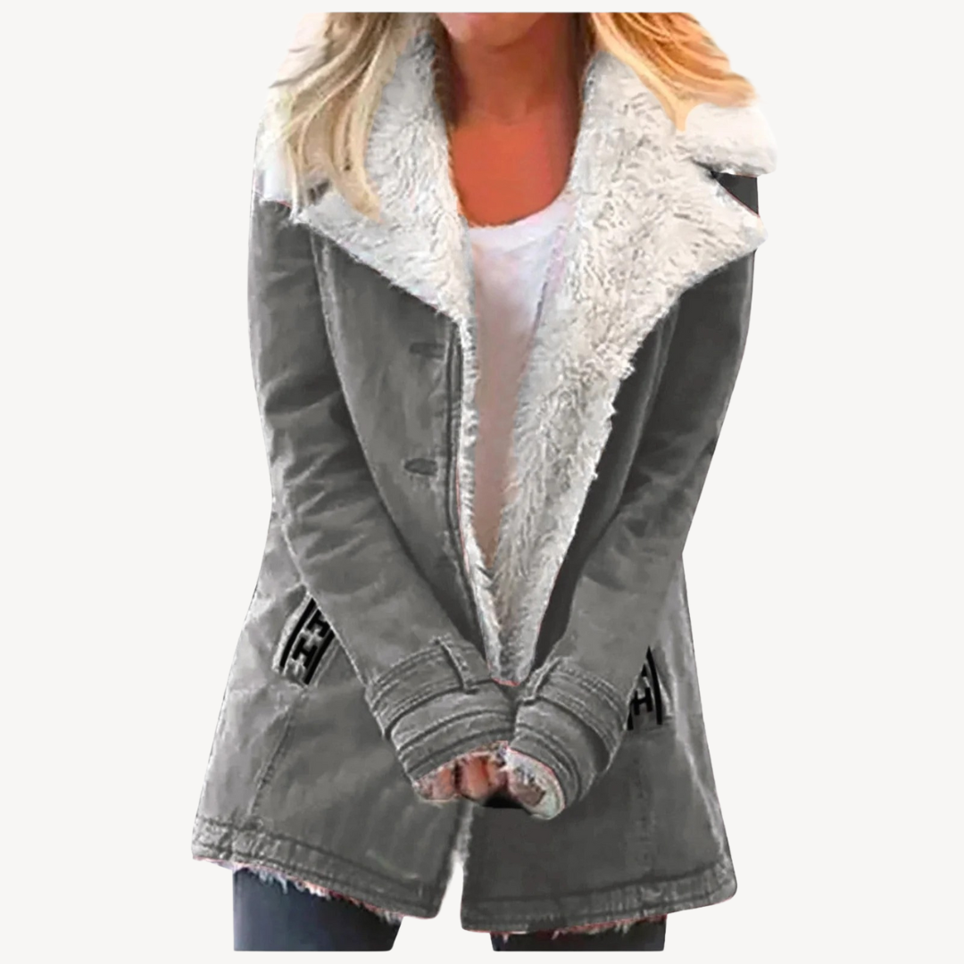 Damen Winterjacke Fleece Gefüttert Warm