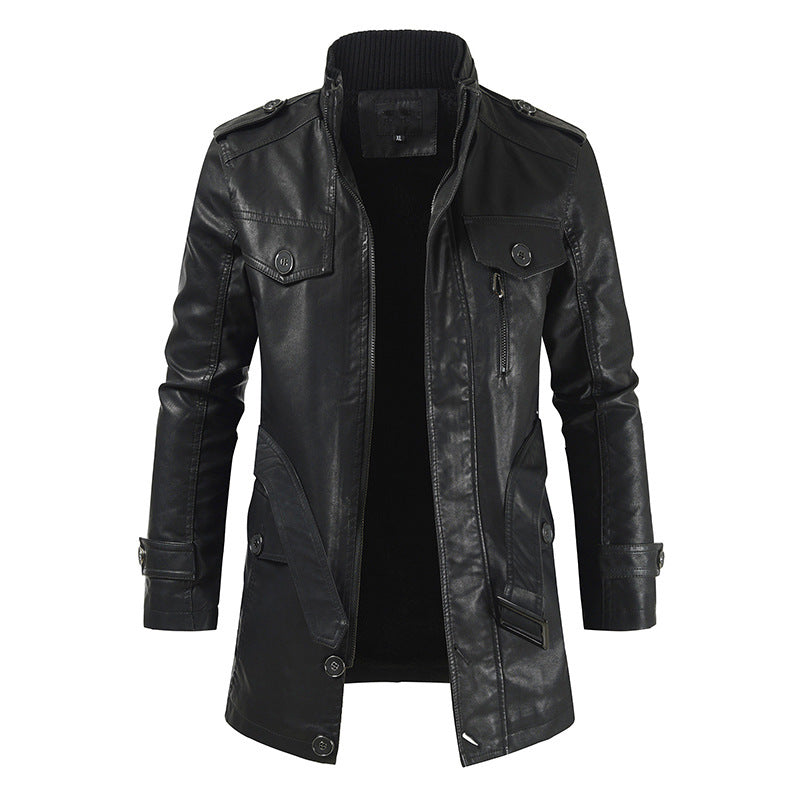 Stylischer Leder-Trenchcoat Herren Retro Design
