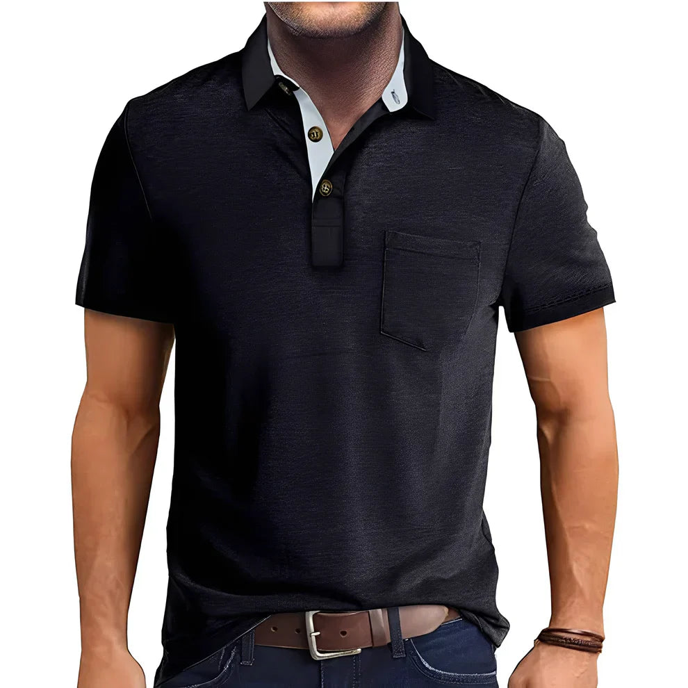 Retro Herren Polohemd Kurzarm Casual