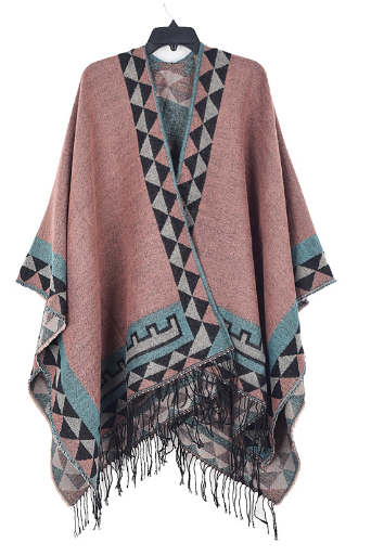 Stilvoller Gestrickter Poncho Warm & Bequem