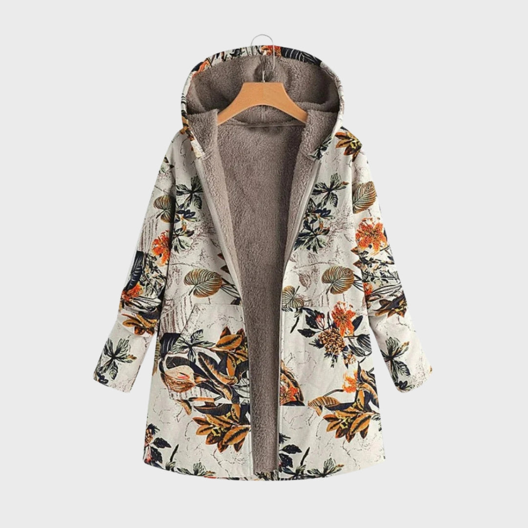 Stylische Fleecejacke Blumenmuster Damen