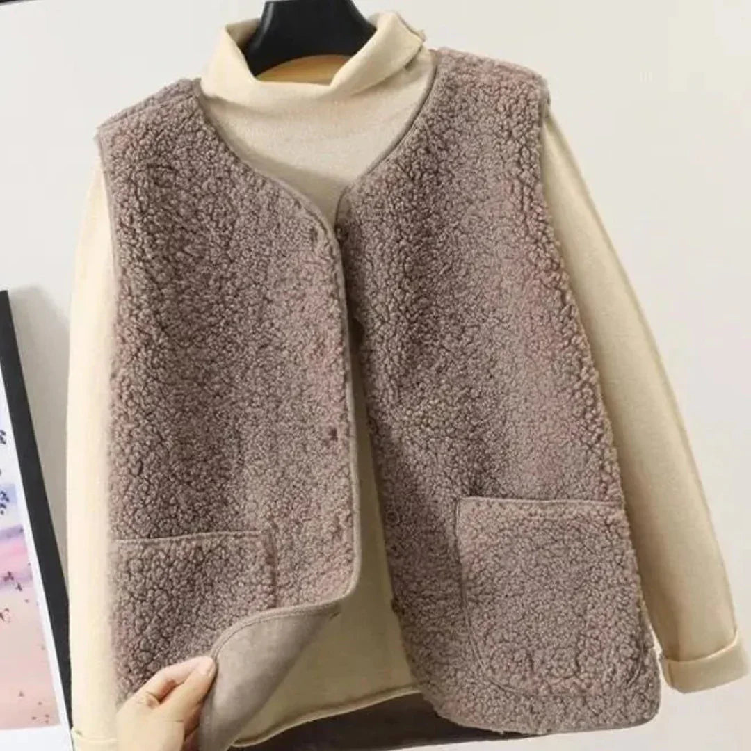 Kleid Ohne Ärmel Damen Warm Knopfverschluss